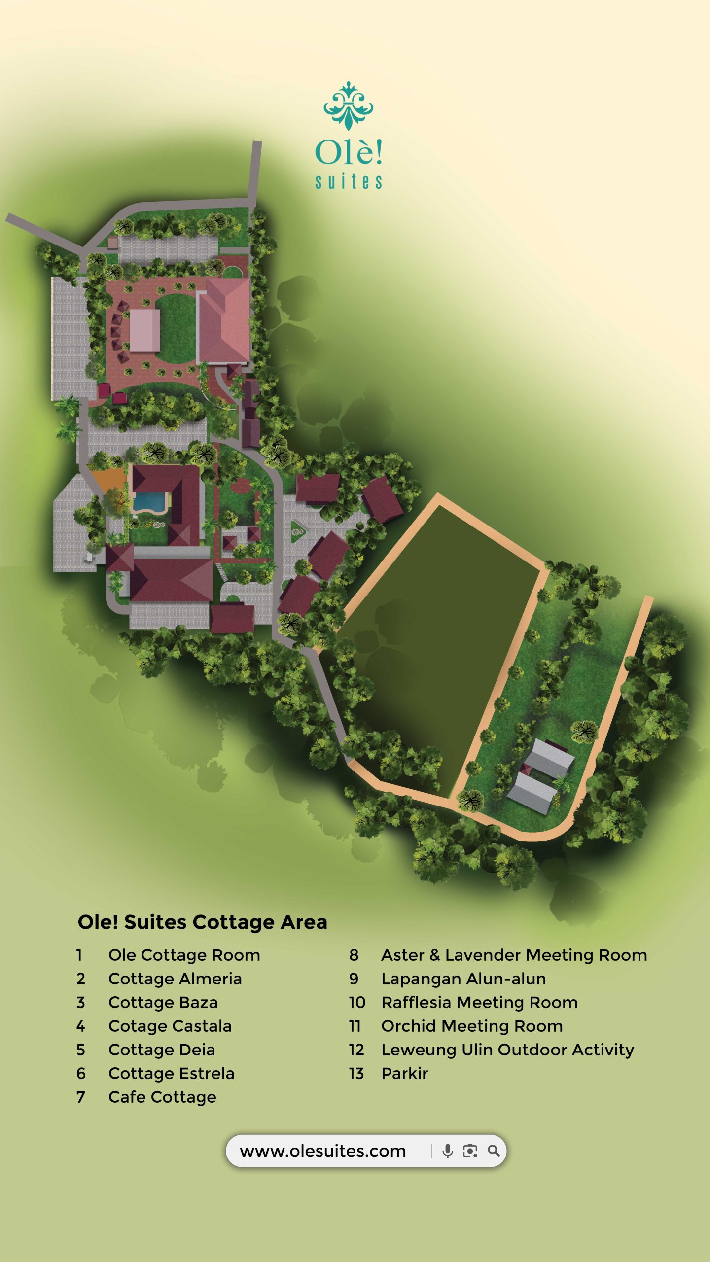 Denah Lokasi Olè Suites Cottage